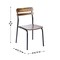 Emma and Oliver Blanchard Dining Chair with Metal Frame and Solid Wood Seat and Back with Antique Finish